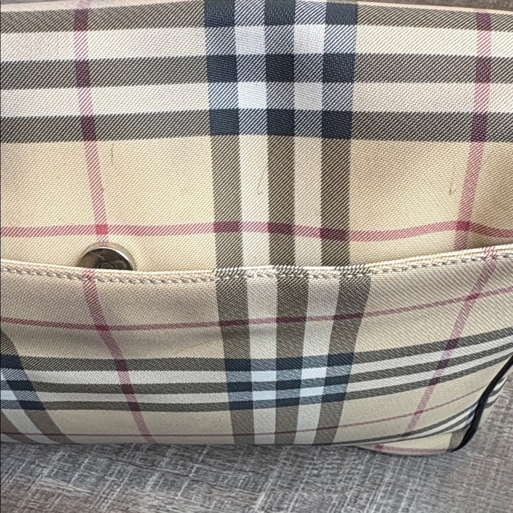 Burberry Tan and Black  large Checkered Crossbody Messenger Bag - Picture 7 of 16